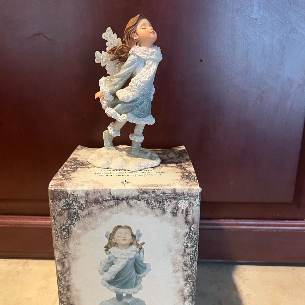 Winter Angel Figurine in Blue